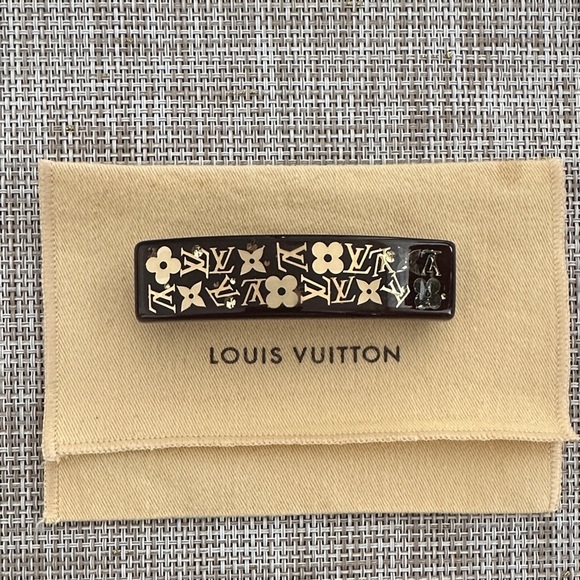 Louis Vuitton Accessories - Louis Vuitton Monogram Black and Gold Hair Barrette